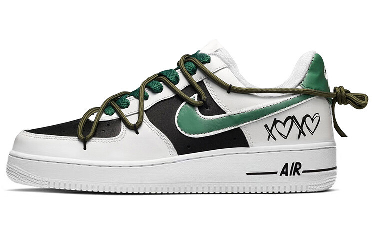 

Кроссовки для скейтбординга Air Force 1 женские с низким верхом, белые/черные/зеленые Nike, Черный, Кроссовки для скейтбординга Air Force 1 женские с низким верхом, белые/черные/зеленые Nike
