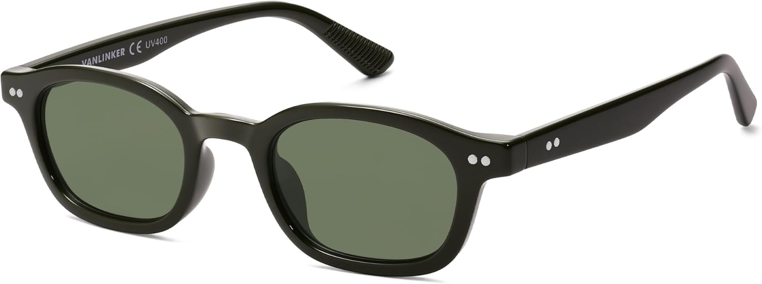 

Солнцезащитные очки VANLINKER Retro Small Square Polarized для женщин и мужчин, модные узкие прямоугольные, в стиле 90-х, модель VL9889, C5-polarized Green Lens/Blackish Green Frame