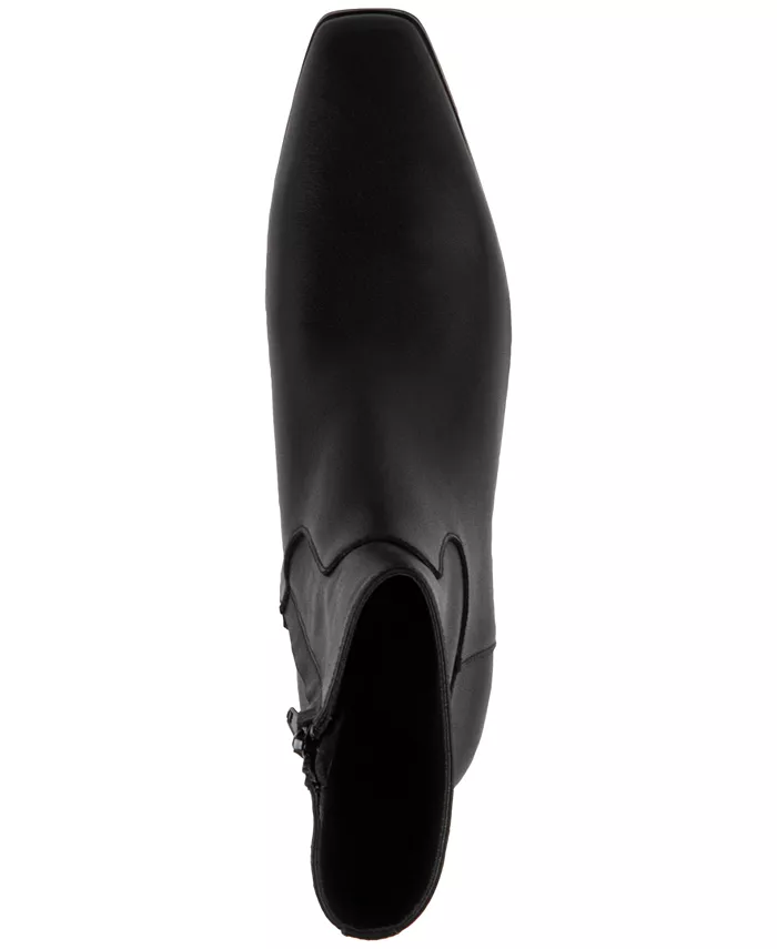 Женские замшевые ботильоны Dusty на квадратном каблуке Steve Madden, черный — фото 4