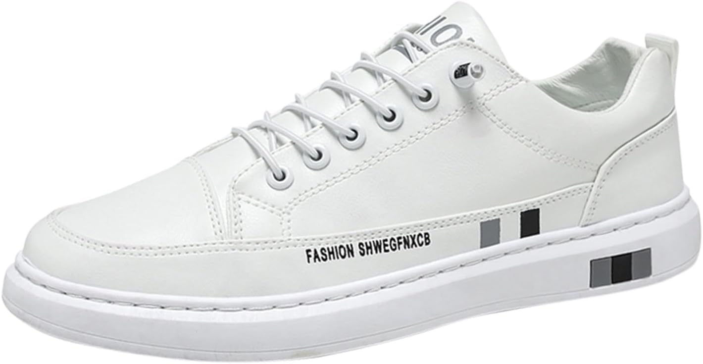 

Мужские кроссовки на шнуровке, комфортные, с верхом из искусственной кожи PU, с амортизирующей мягкой подошвой из памяти формы, ультралегкие, дышащие, модные, нескользящие, для дома и улицы, спортивные беговые Generic, белый