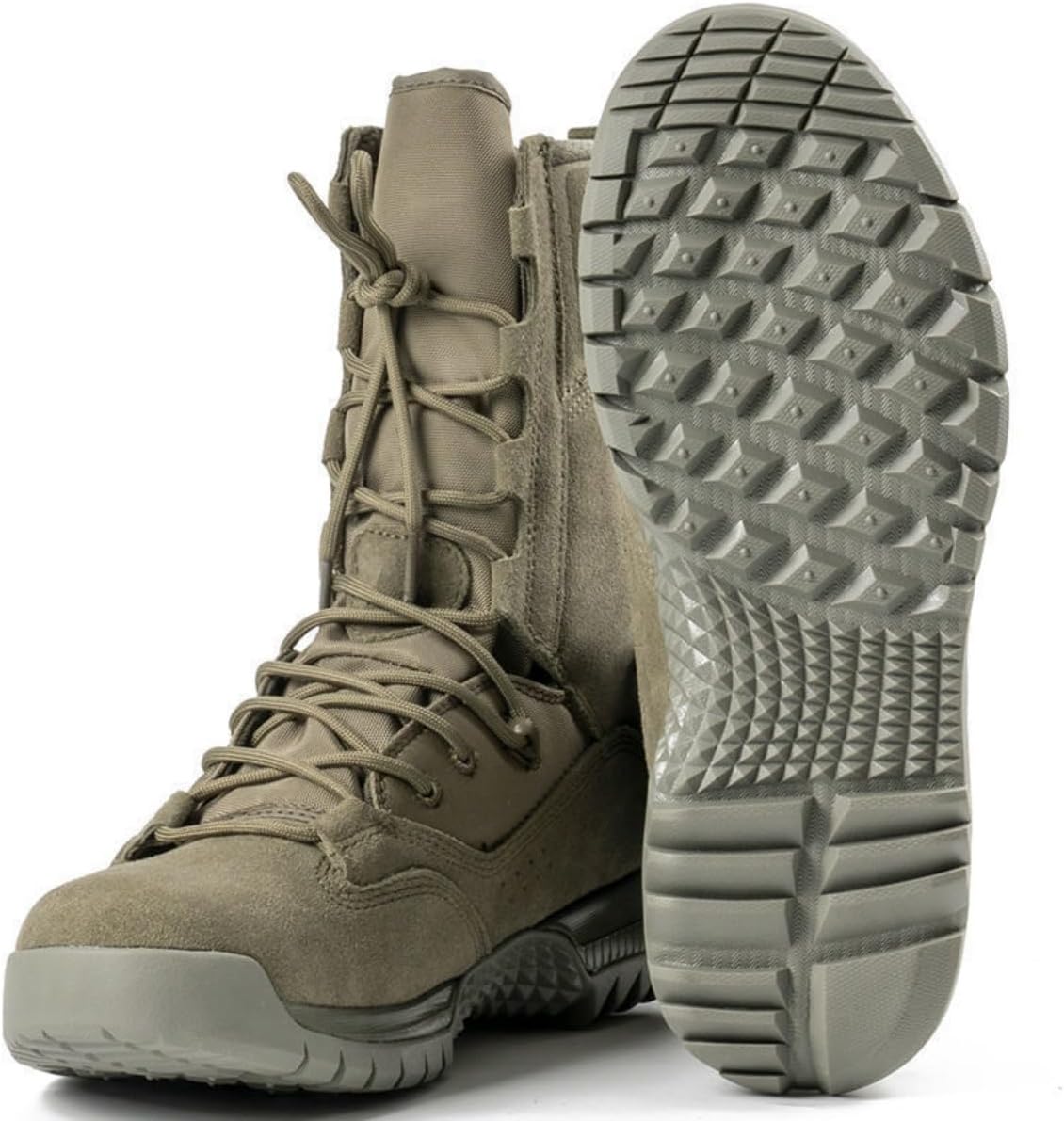 

Мужские тактические боевые ботинки из прочной замши и нейлона для улицы, военные ботинки, легкие, дышащие, с поддержкой лодыжки, для походов, патрулирования и пустынной местности Ctkvbmeoi, зеленый