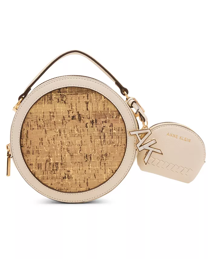 

Сумка кросс-боди малого размера Cork Circle с ремешком Anne Klein, белый