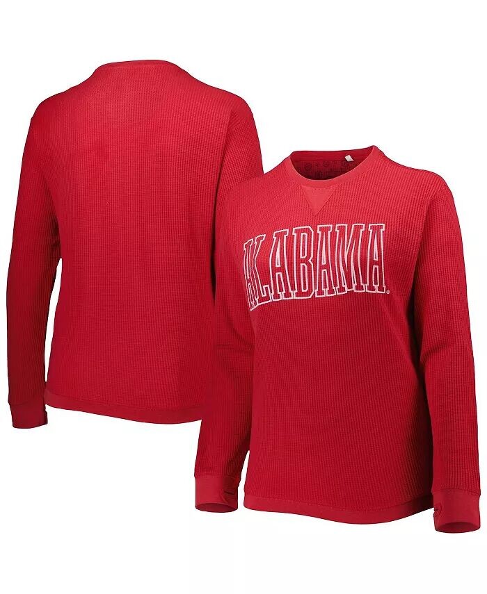 

Женская футболка Crimson Alabama Crimson Tide Surf Southlawn вафельной вязки с утеплителем и длинными рукавами из трех смесей Pressbox