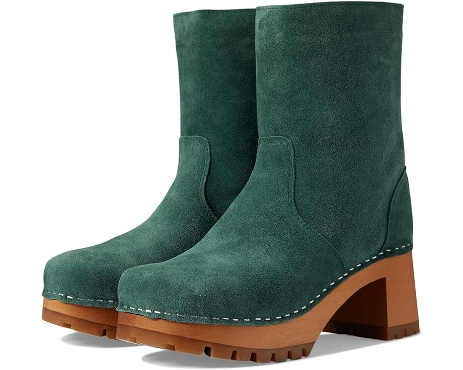 

Ботинки Swedish Hasbeens Suede Teddy Boot, темно-зеленый