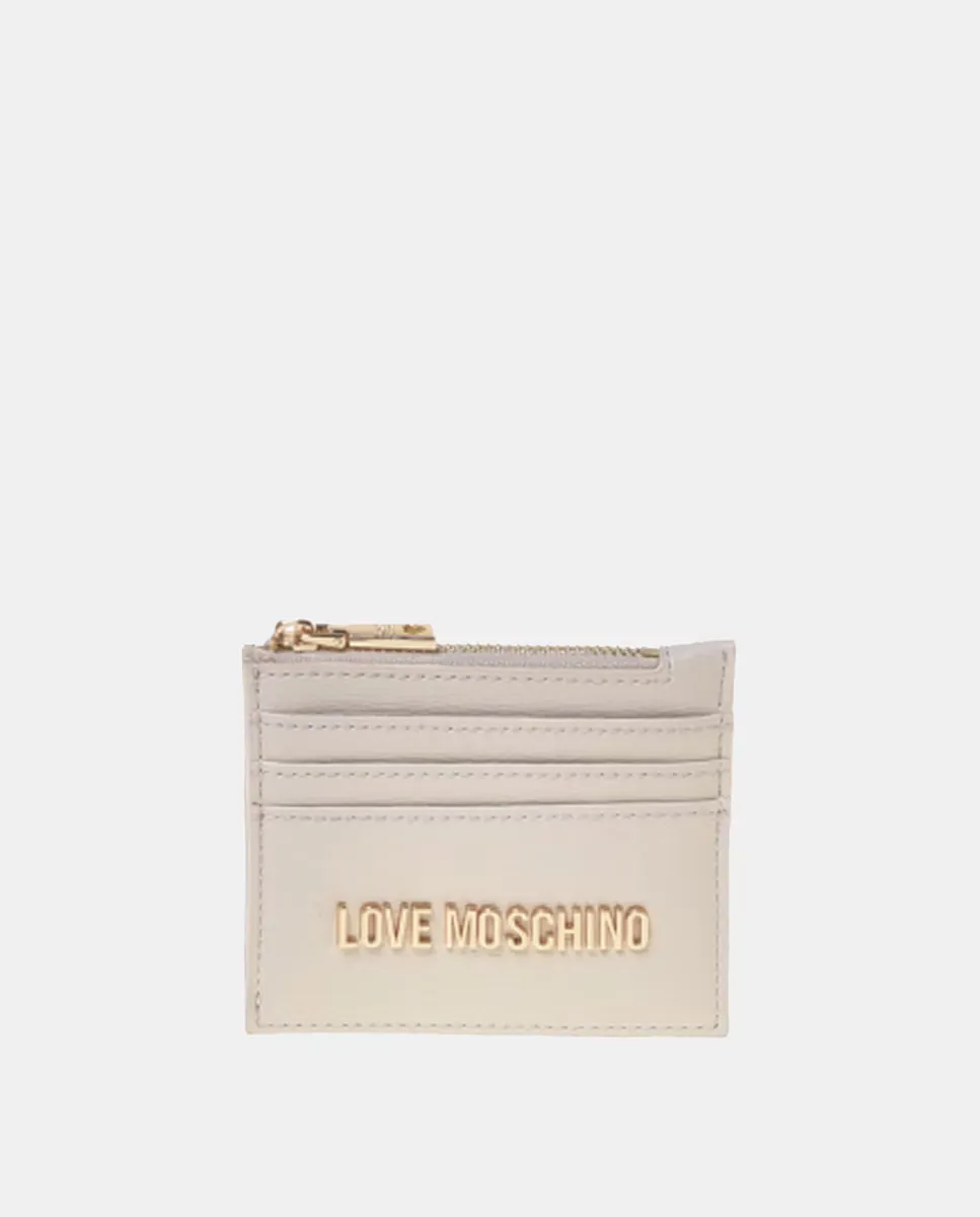 

Держатель для карт на молнии Love Moschino, цвет Crudo