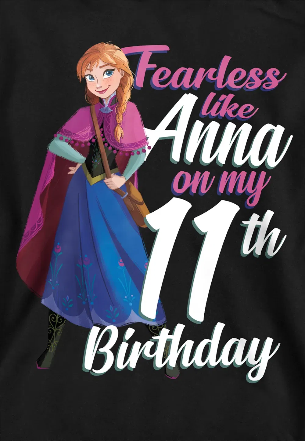 Детский худи Frozen Fearless Like Anna, черный, Disney, черный — фото 2
