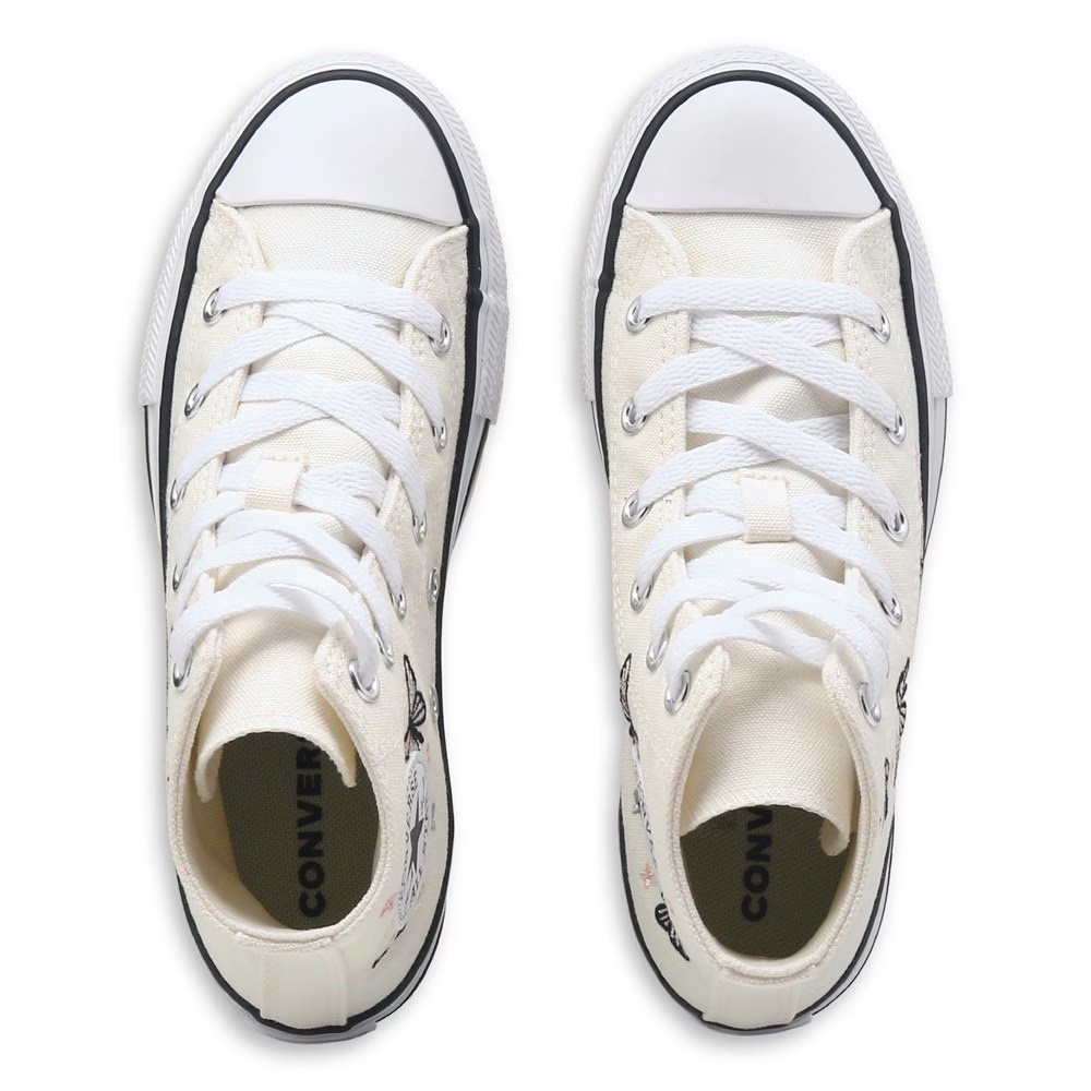Детские кеды chuck taylor all star высокие little kid Converse, off white butterfly — фото 4