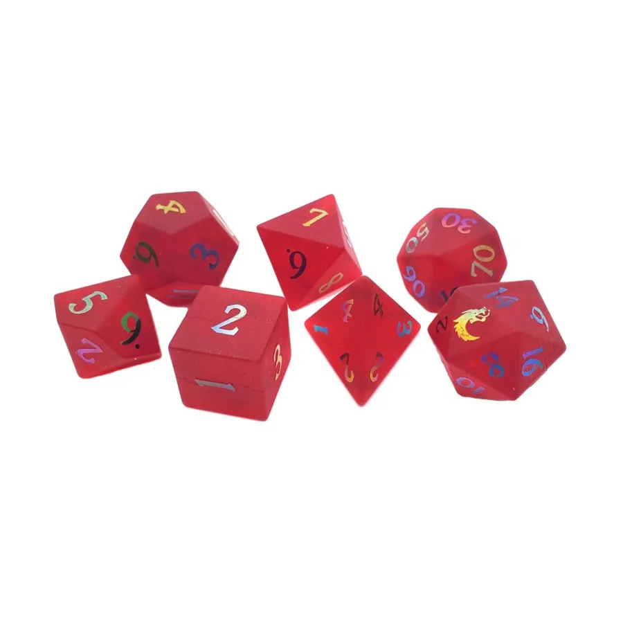 

Набор Poly — матовое стекло, красный рубин со спектральным эффектом (7), Gemstone Dice (Old School Dice & Accessories)