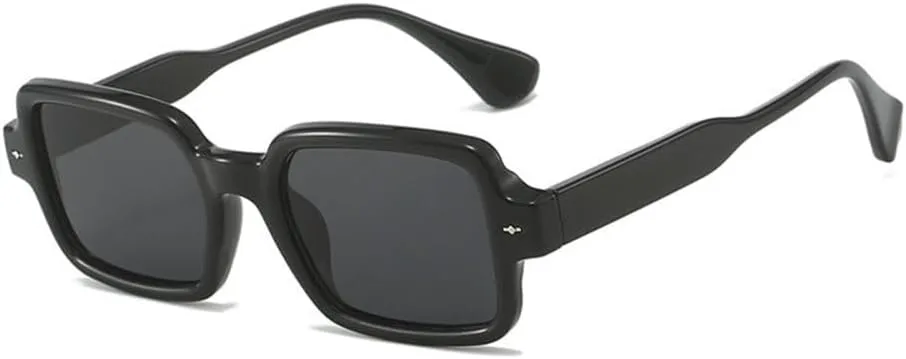 

Маленькие квадратные солнцезащитные очки для мужчин и женщин, дорожные солнцезащитные очки в винтажном ретро-стиле с защитой от УФ-излучения UV400 MTZJH, Black