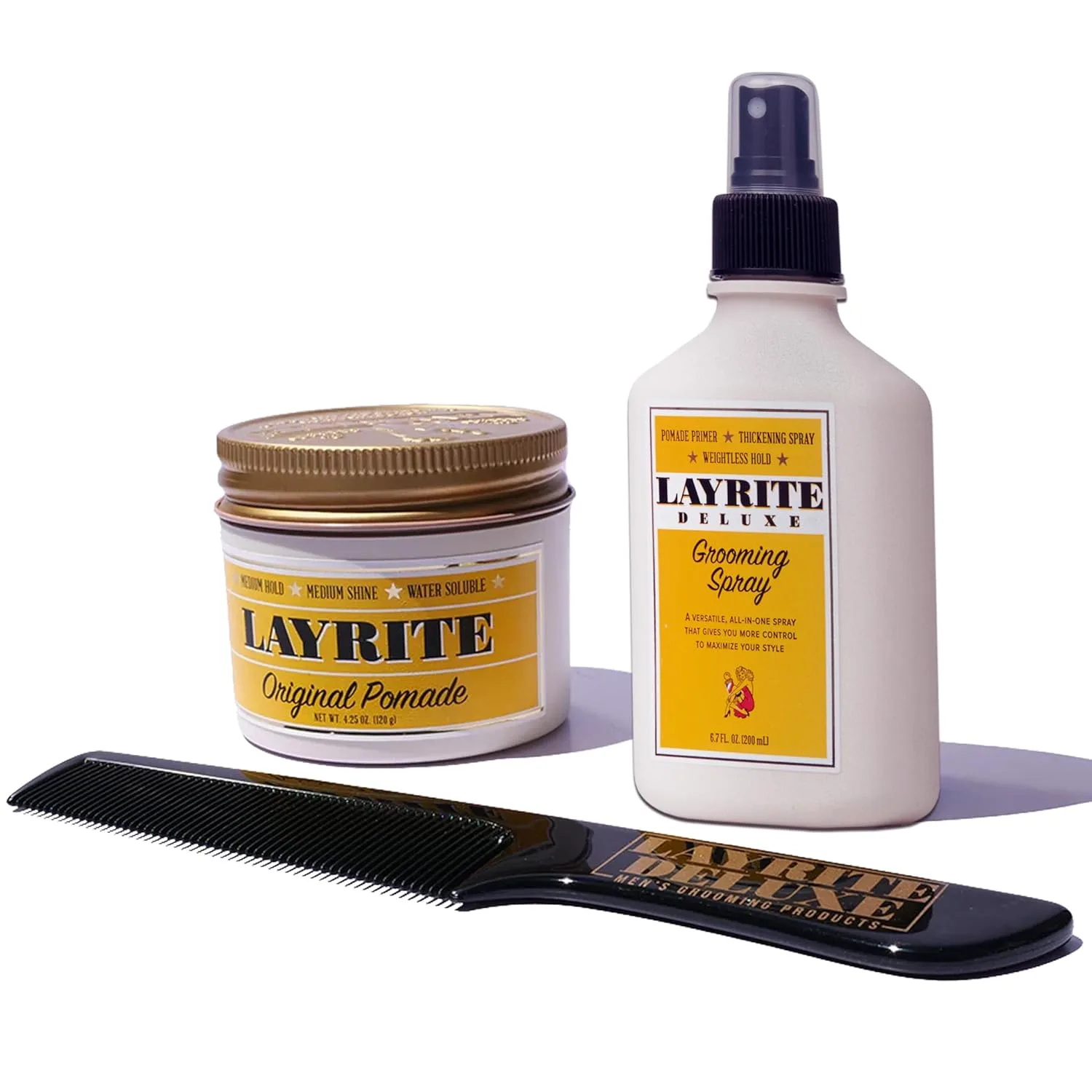 Набор Layrite Deluxe Original 4.25 унции + спрей для ухода + расческа