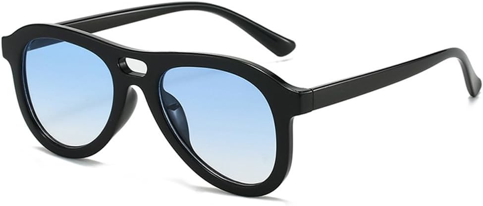 

Солнцезащитные очки в стиле панк с двойной перемычкой и оправой UV400 для повседневного ношения, занятий спортом на открытом воздухе и путешествий UYPTK, Black Blue Gradient