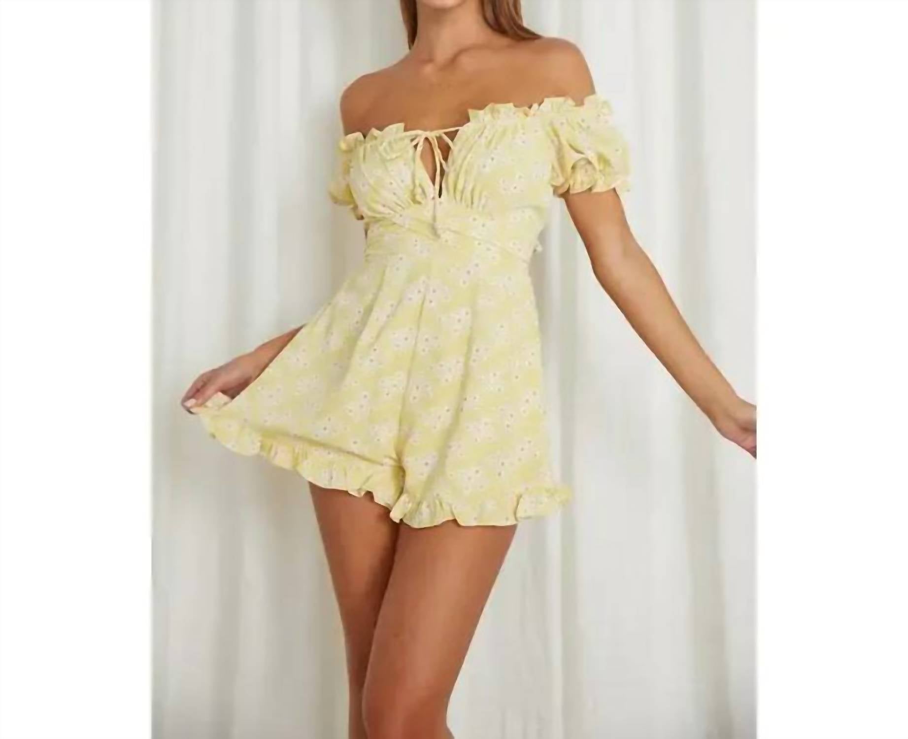 

Ромпер Maize Bardot в желтом цвете One and Only Collective