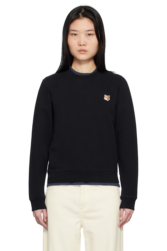 

Свитшот с головой лисы Maison Kitsuné, черный