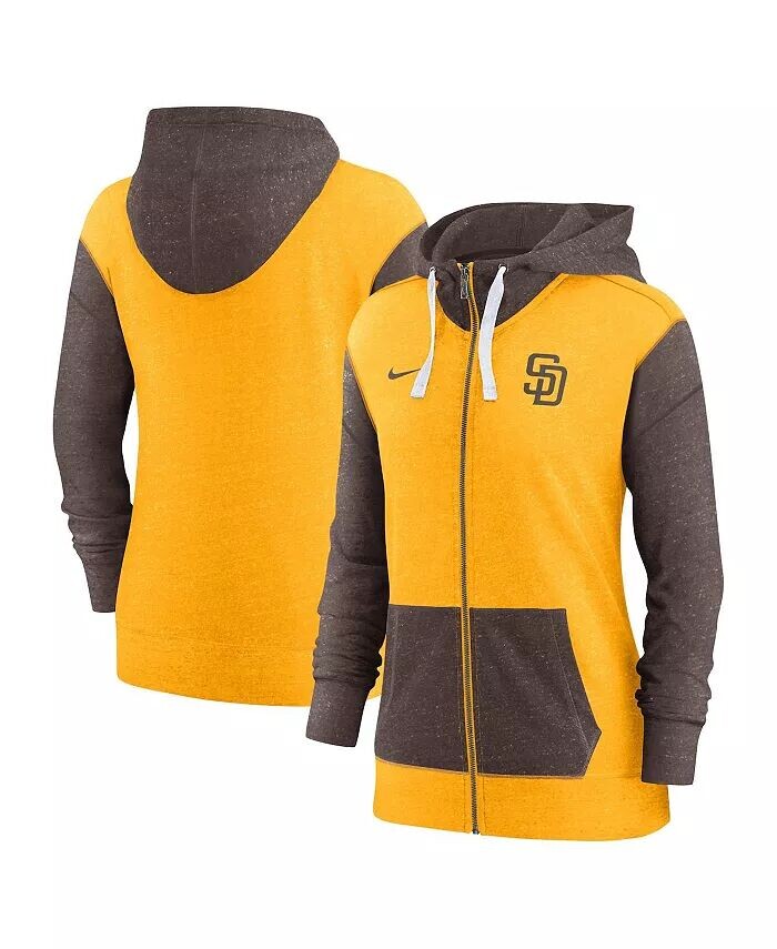 

Женская толстовка с молнией во всю длину San Diego Padres Gold Nike