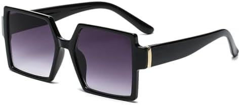 

Винтажные квадратные солнцезащитные очки большого размера 2027 года для женщин, ретро-очки в крупной оправе, черные модные очки с градиентным переходом цвета MTZJH, Black