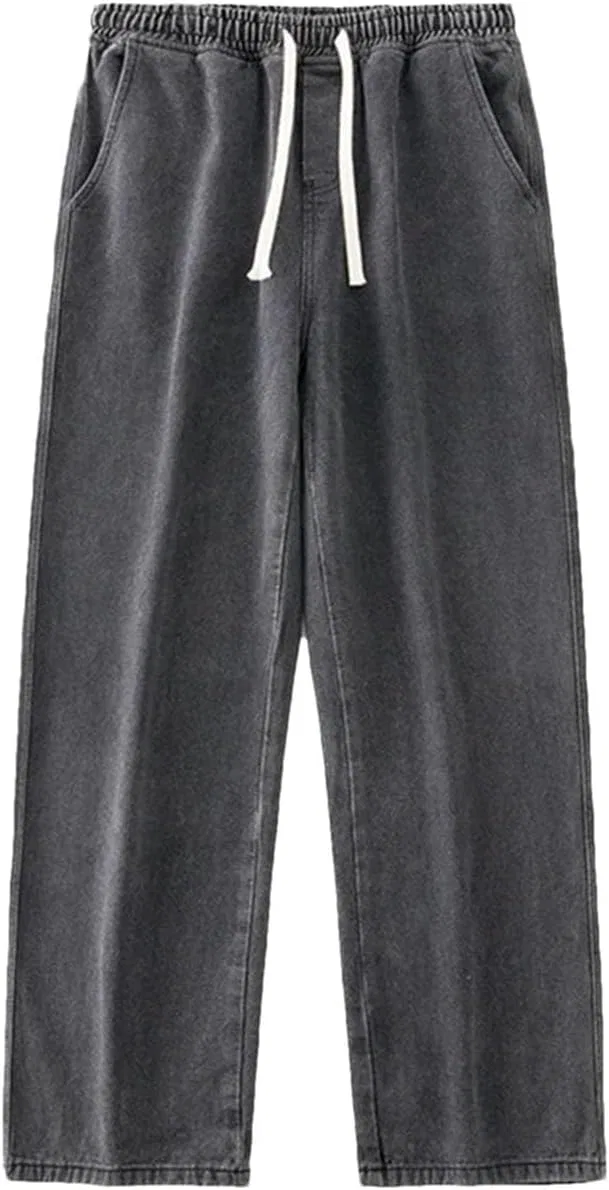 Джинсы прямые с завязками Men’S, Black Gray