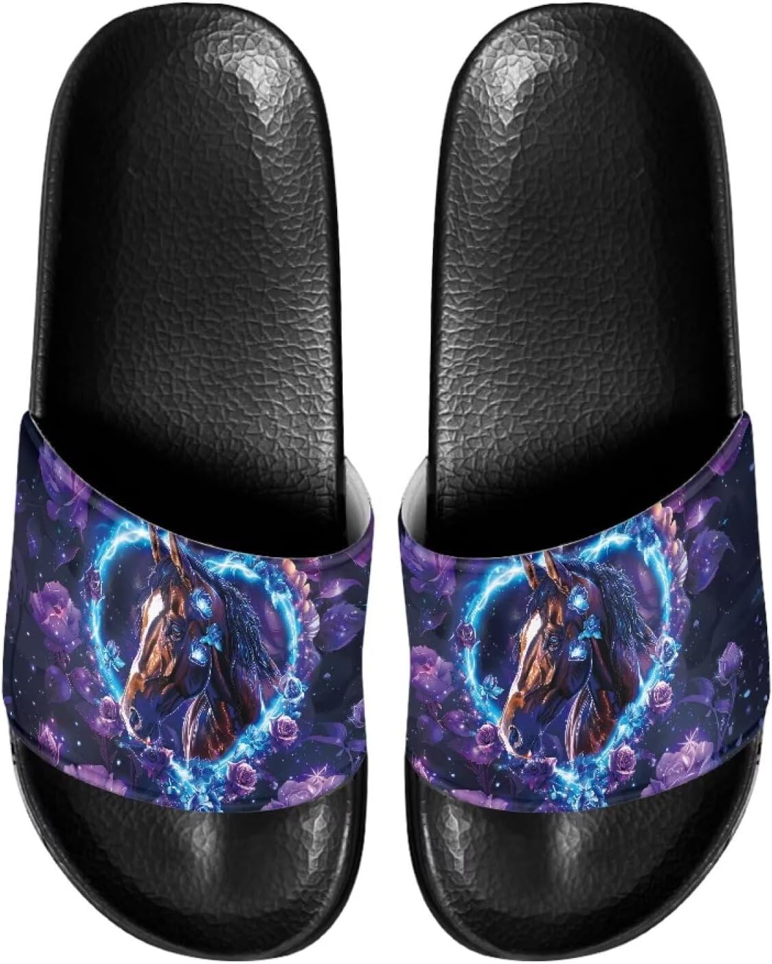 

Сандалии-шлепанцы для мужчин и женщин, с открытым носком, удобные пляжные шлепанцы на плоской подошве Judentidos, Heart Horse