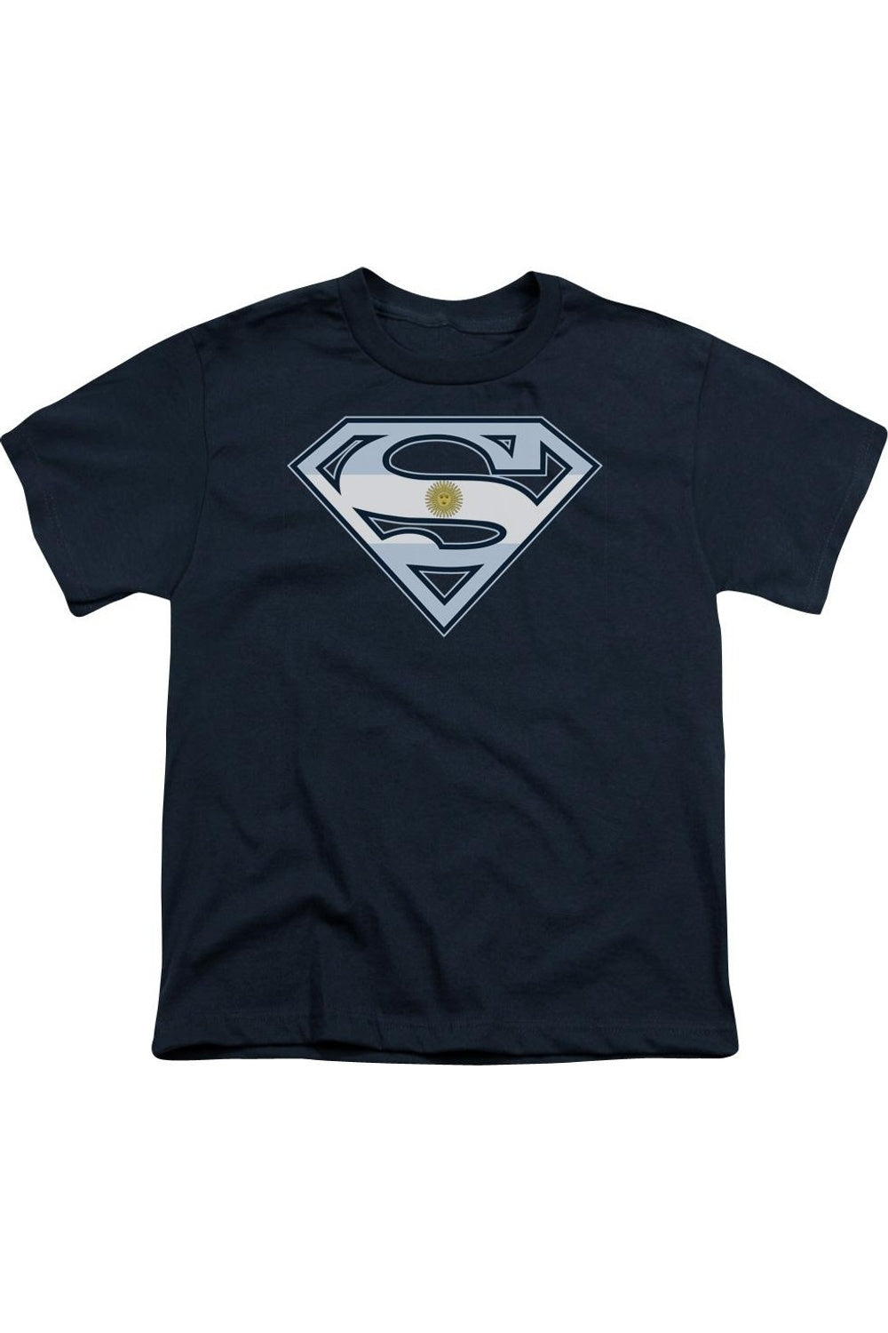 

Футболка с аргентинским гербом Супермена для детей Gildan, темно-синий