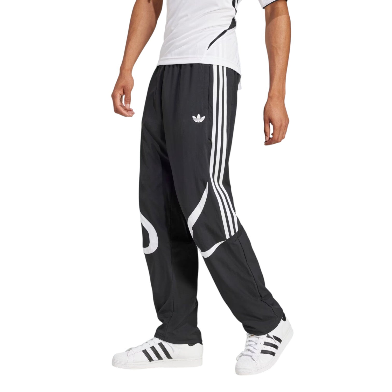 Брюки adidas Adicolor Teamgeist Track Tracksuit Bottoms 'Black White' — фото 2