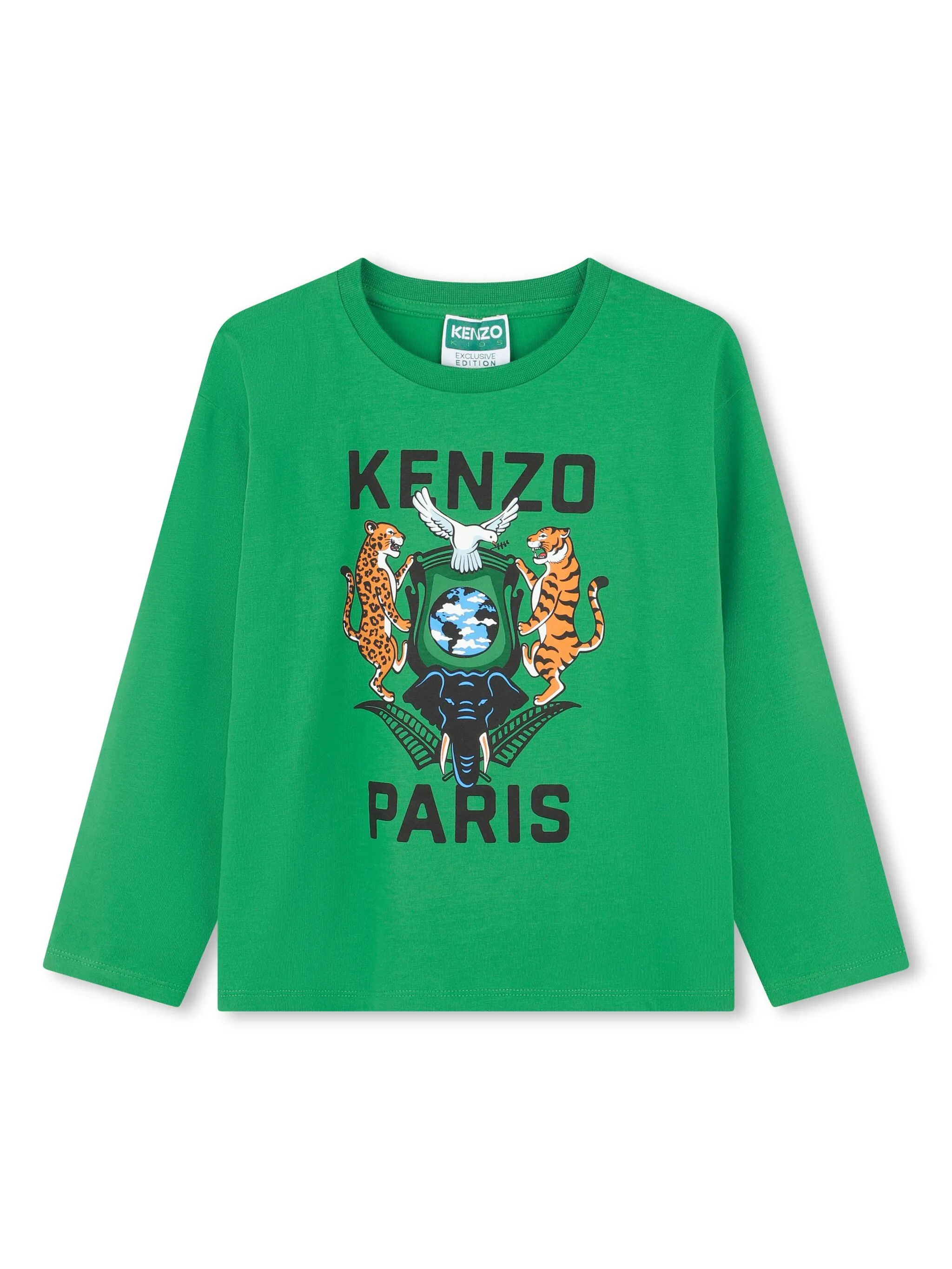 

Футболка с декором Graphic Kenzo Kids, зеленый