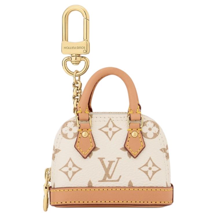 LOUIS VUITTON Сумка Micro Alma из прорезиненной кожи женская бежево-коричневая, Beige & Brown — фото 2