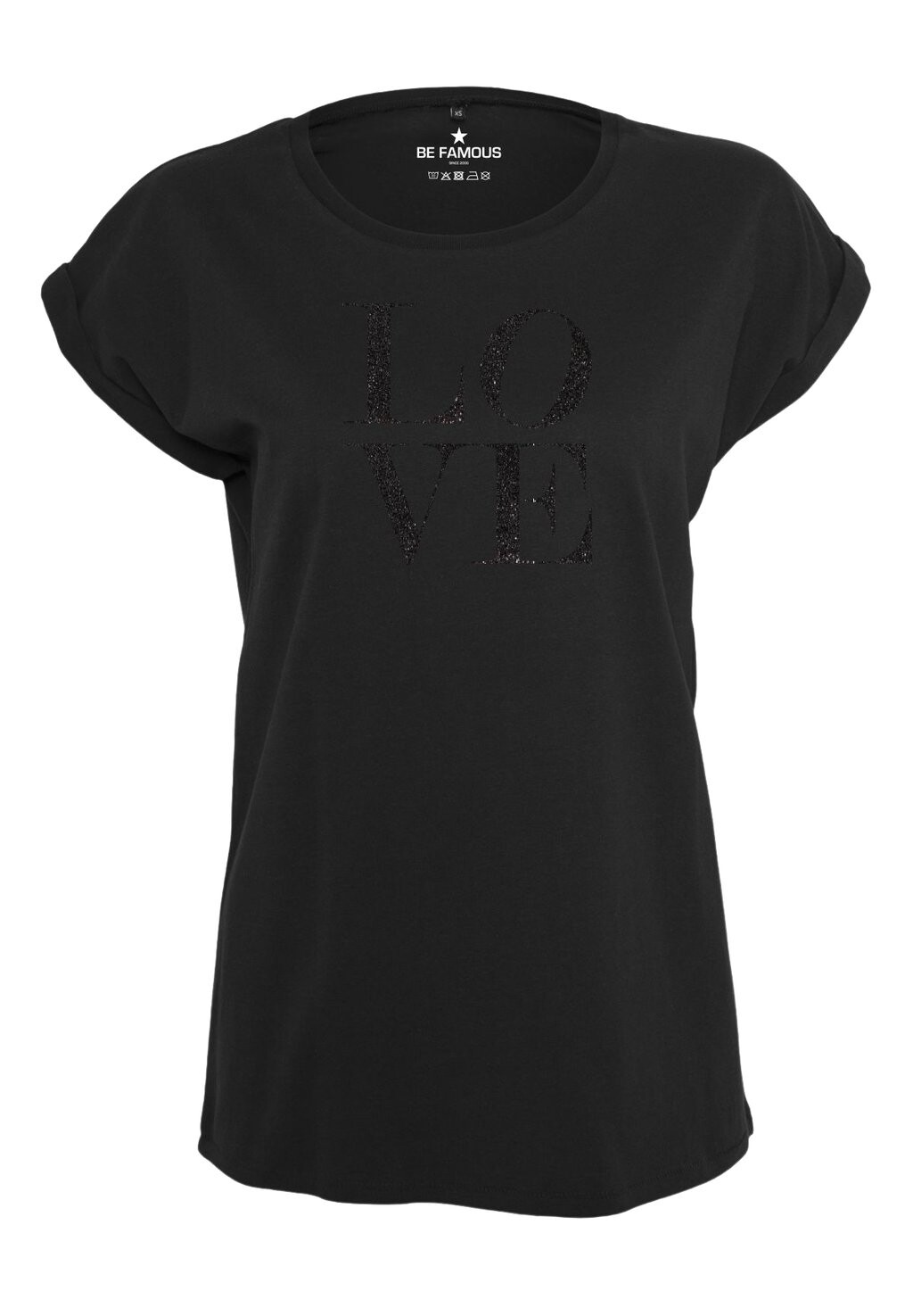 

Футболка с принтом CLASSIC ROLL UP LOVE Be Famous, цвет black shirt print black glitter g