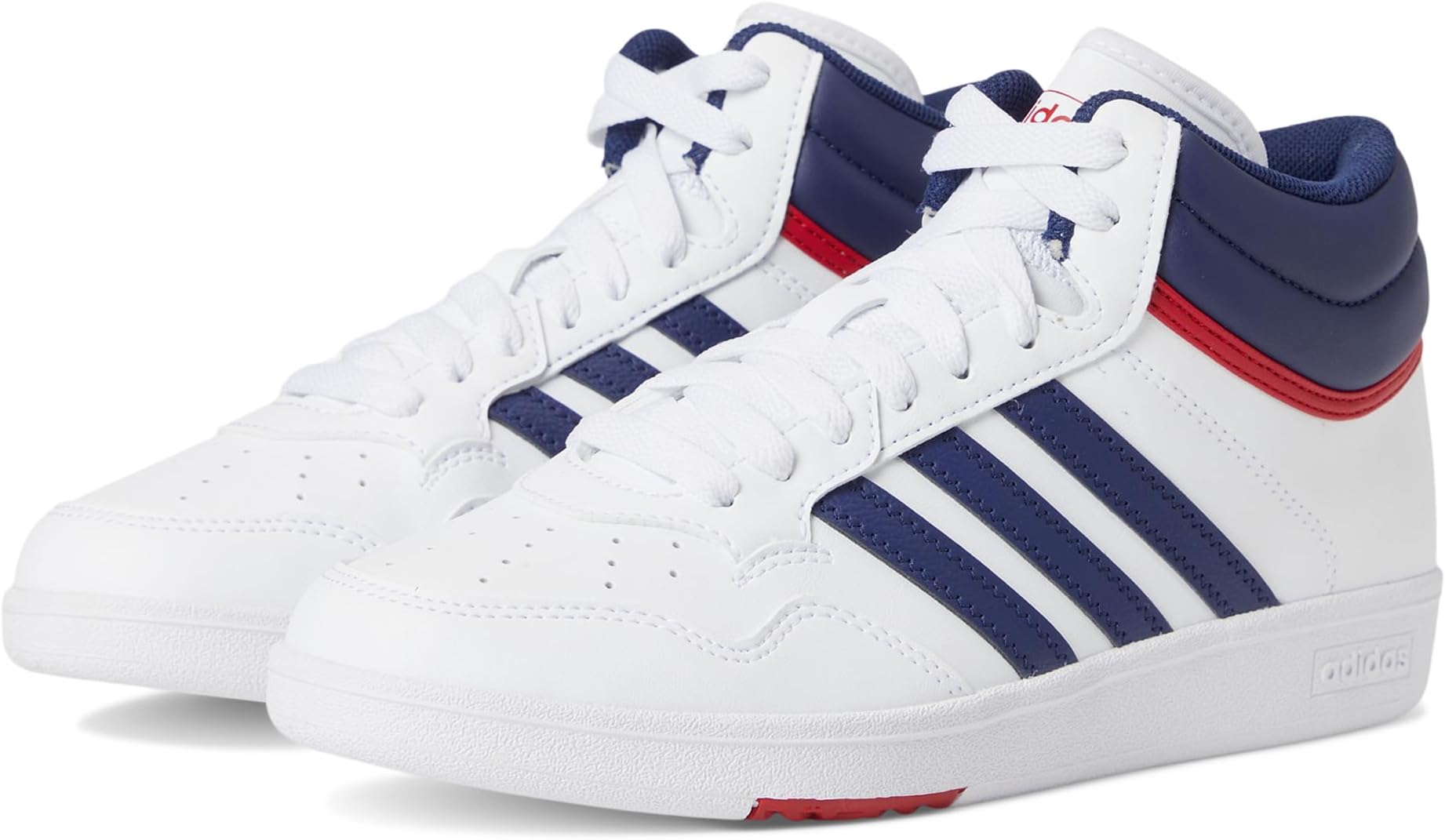 

Кроссовки Adidas Kids Hoops 4.0 Mid Top Basketball Shoes, White/Dark Blue/Team Victory Red