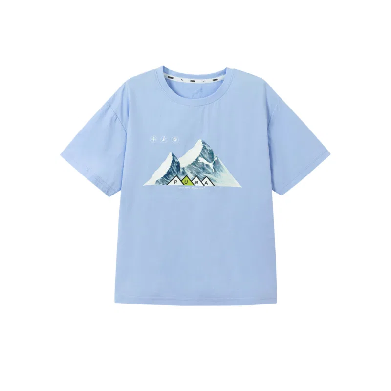 Детская футболка с круглым вырезом Quick Dry из тонкой ткани PUMA, Ocean Blue 80101