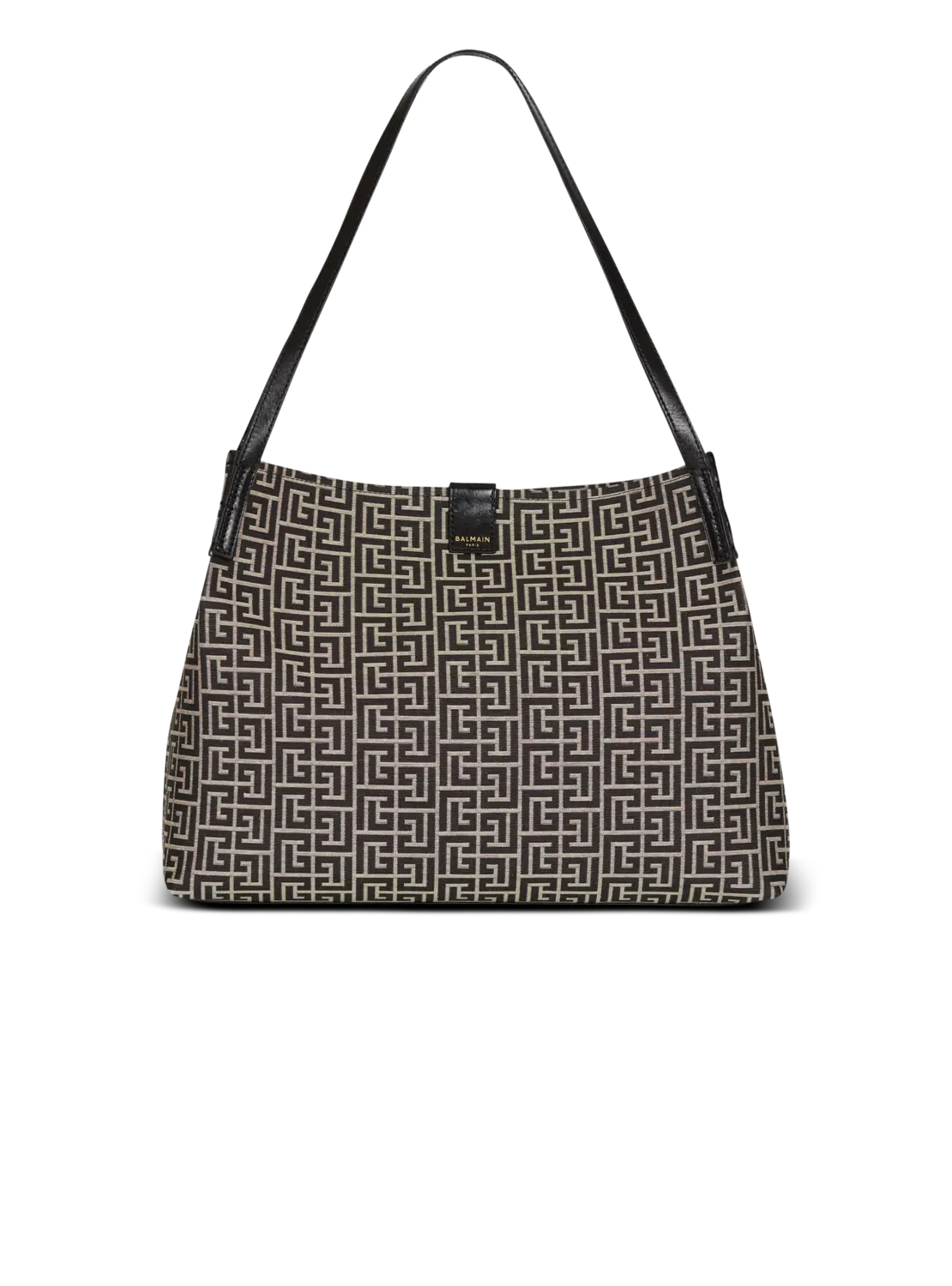 

Сумка Medium Release Shopper из жаккарда с монограммой и телячьей кожи Balmain, черный