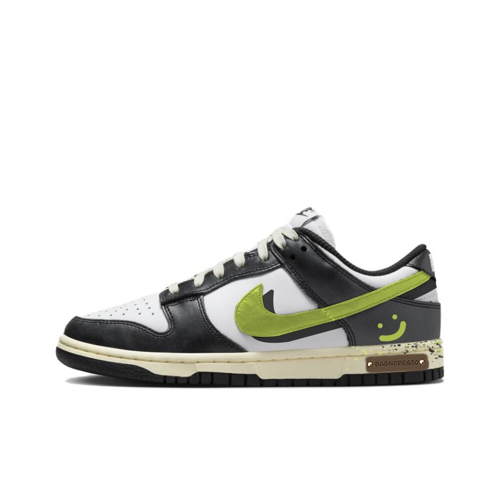 

Кроссовки Nike Dunk Skateboarding Shoes Women's Low-top Black, черный/желтый