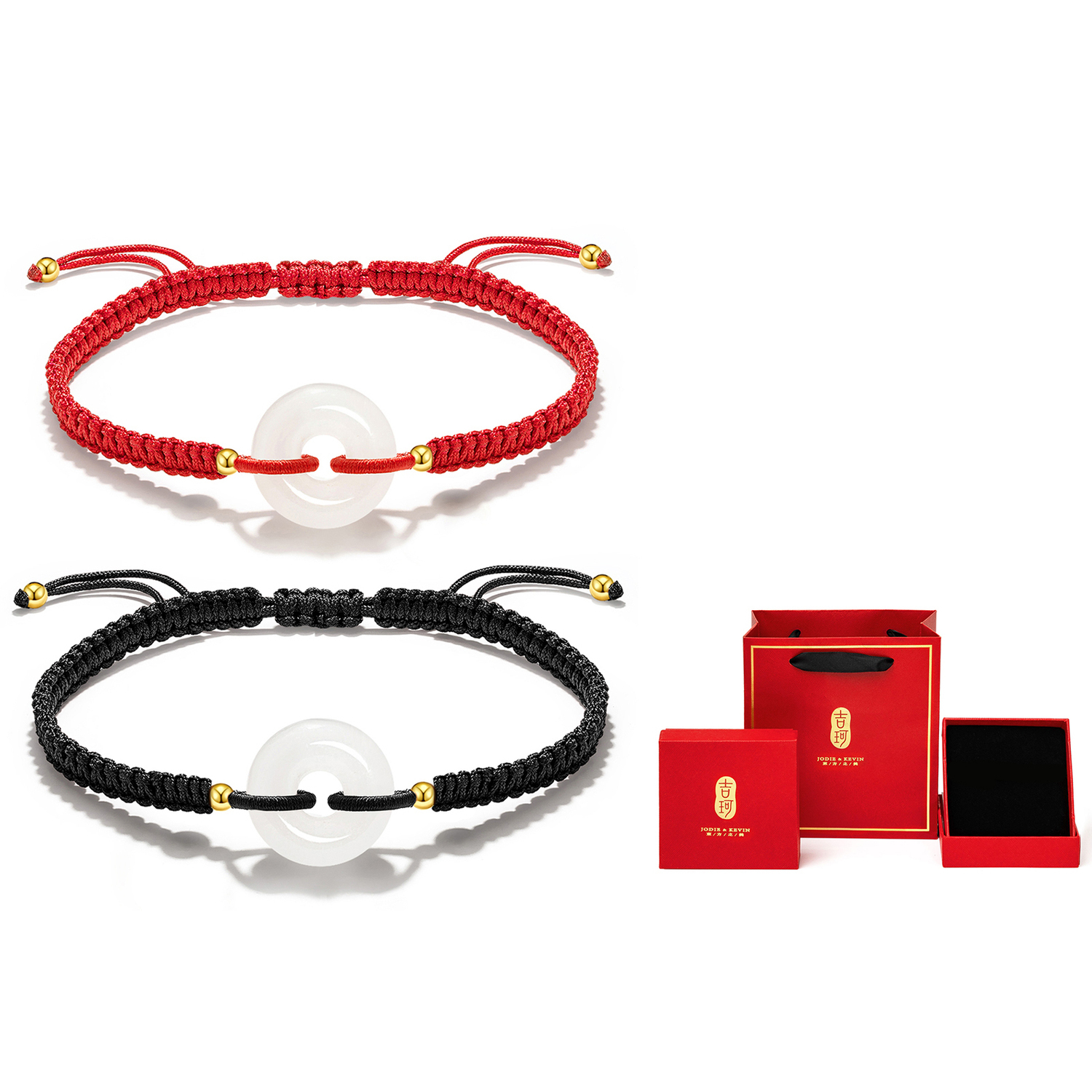 

Jodie＆Kevin Браслет из халцедона Jodie&Kevin на черном шнуре унисекс