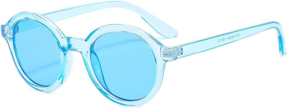 

Круглые солнцезащитные очки 2027 года для женщин и мужчин. Классические круглые очки в маленькой оправе, винтажные, разноцветные, с защитой от УФ-излучения UV400 MTZJH, Blue