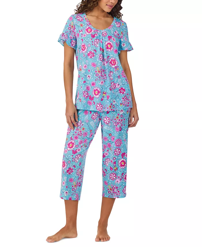 

Женский короткий комплект пижамы с короткими рукавами Cuddl Duds, синий