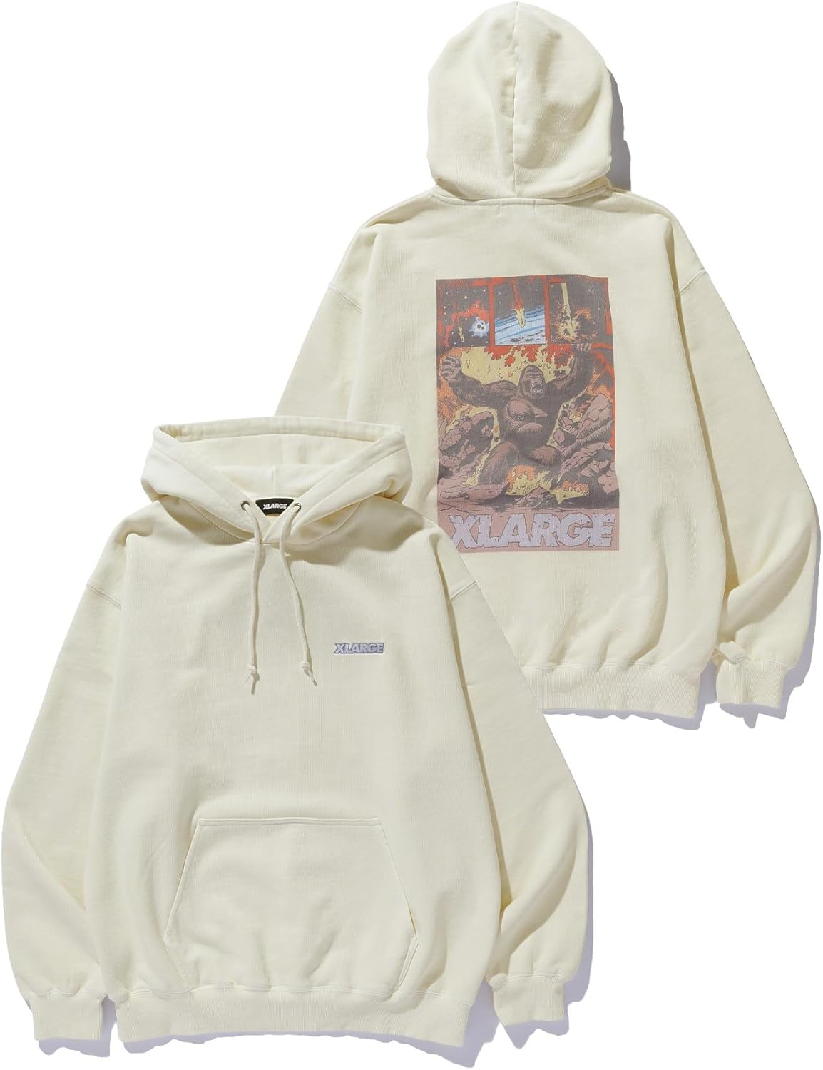 

Толстовка с капюшоном XLARGE Comic Two для мужчин, кремовый, Бежевый, Толстовка с капюшоном XLARGE Comic Two для мужчин, кремовый