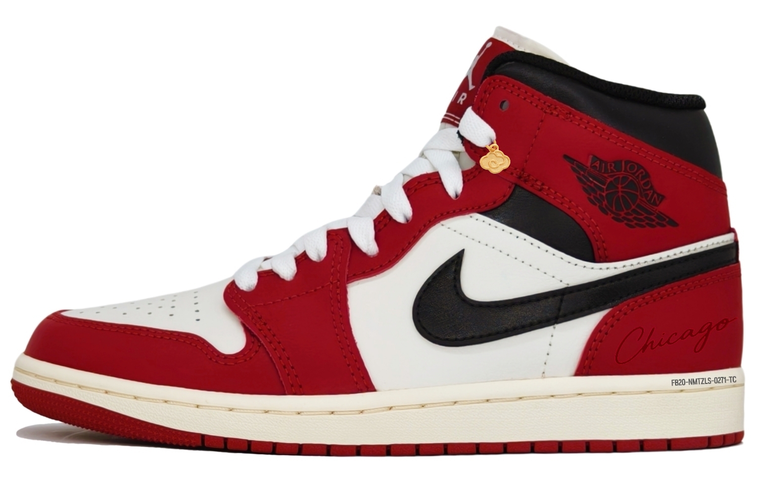 

Air 1 Vintage баскетбольные кроссовки мужские Mid top /белый/черный Jordan, красный