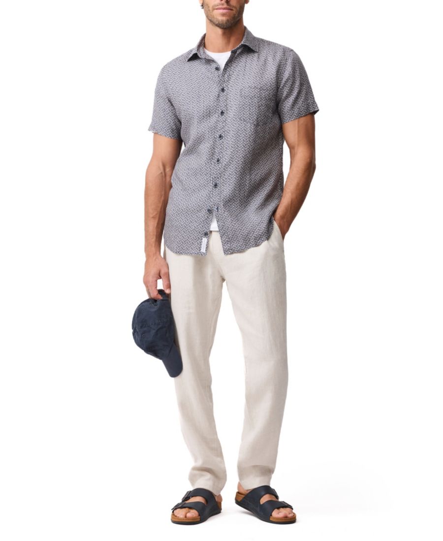 

Мужская льняная рубашка с коротким рукавом Featherson Rodd & Gunn, Bluestone