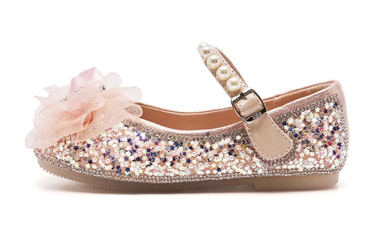 

Антиударные и износостойкие низкие кожаные детские туфли TATA, розовый