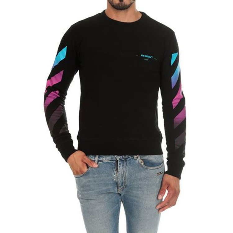 Футболка с длинными рукавами OFF WHITE с диагональным градиентом OFF-WHITE, черный XL — фото 3