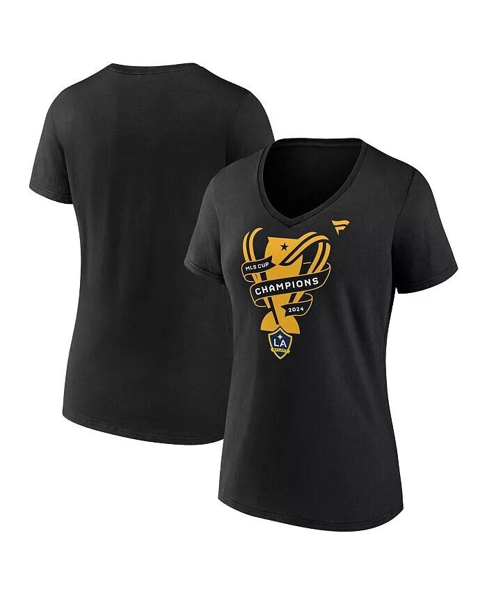 

Женская черная футболка LA Galaxy 2024 MLS Cup Champions Locker Room с V-образным вырезом Fanatics