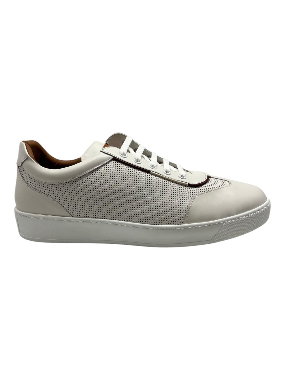 Bally Baxley 6233852 Мужские белые перфорированные кроссовки из телячьей кожи — фото 2