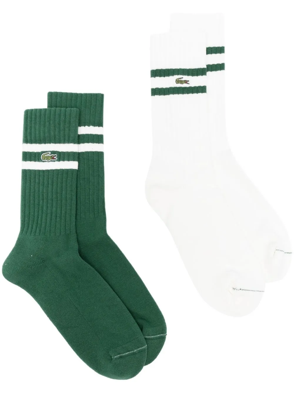 

Комплект полосатых носков с нашивкой-логотипом Lacoste, зеленый