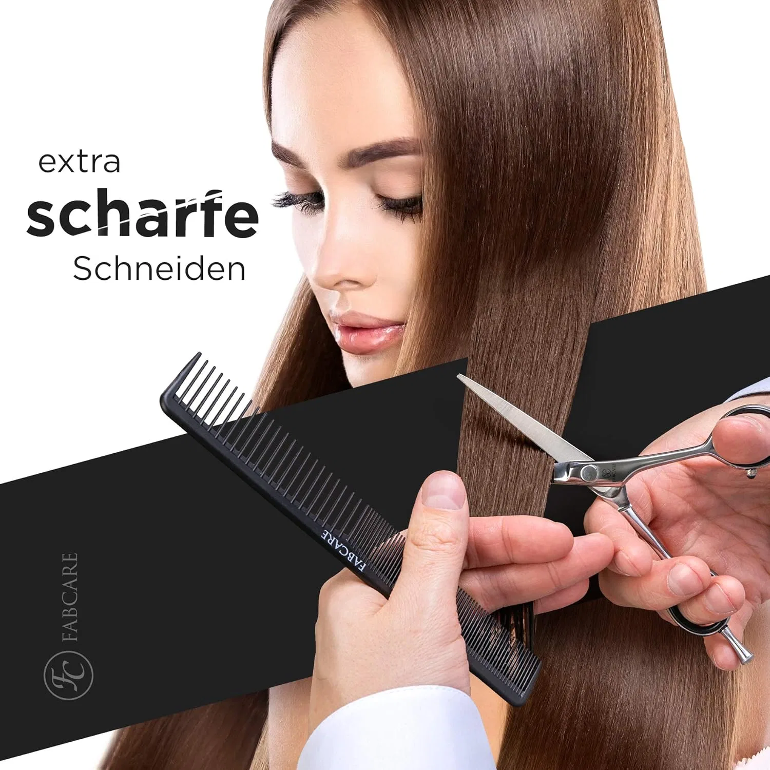 Профессиональные филировочные ножницы FABCARE с расческой и чехлом Fabcare, Thinning Scissors — фото 3