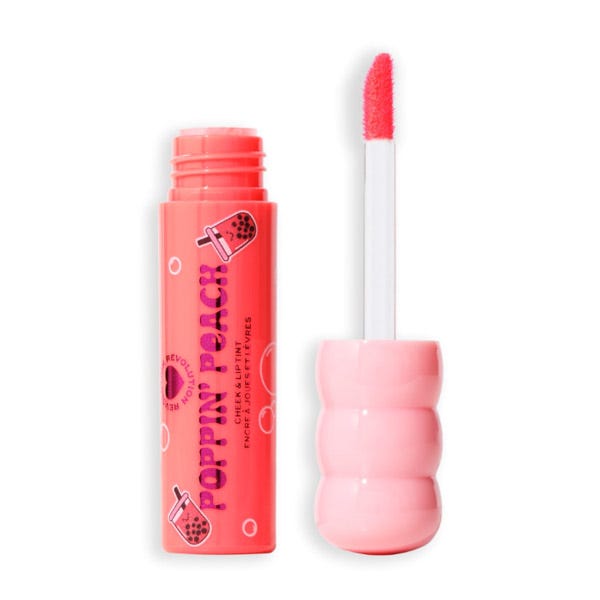 Тинт для губ и щек I HEART REVOLUTION Bubble Tea Cheek & Lip Tint, Poppin Peach — фото 2