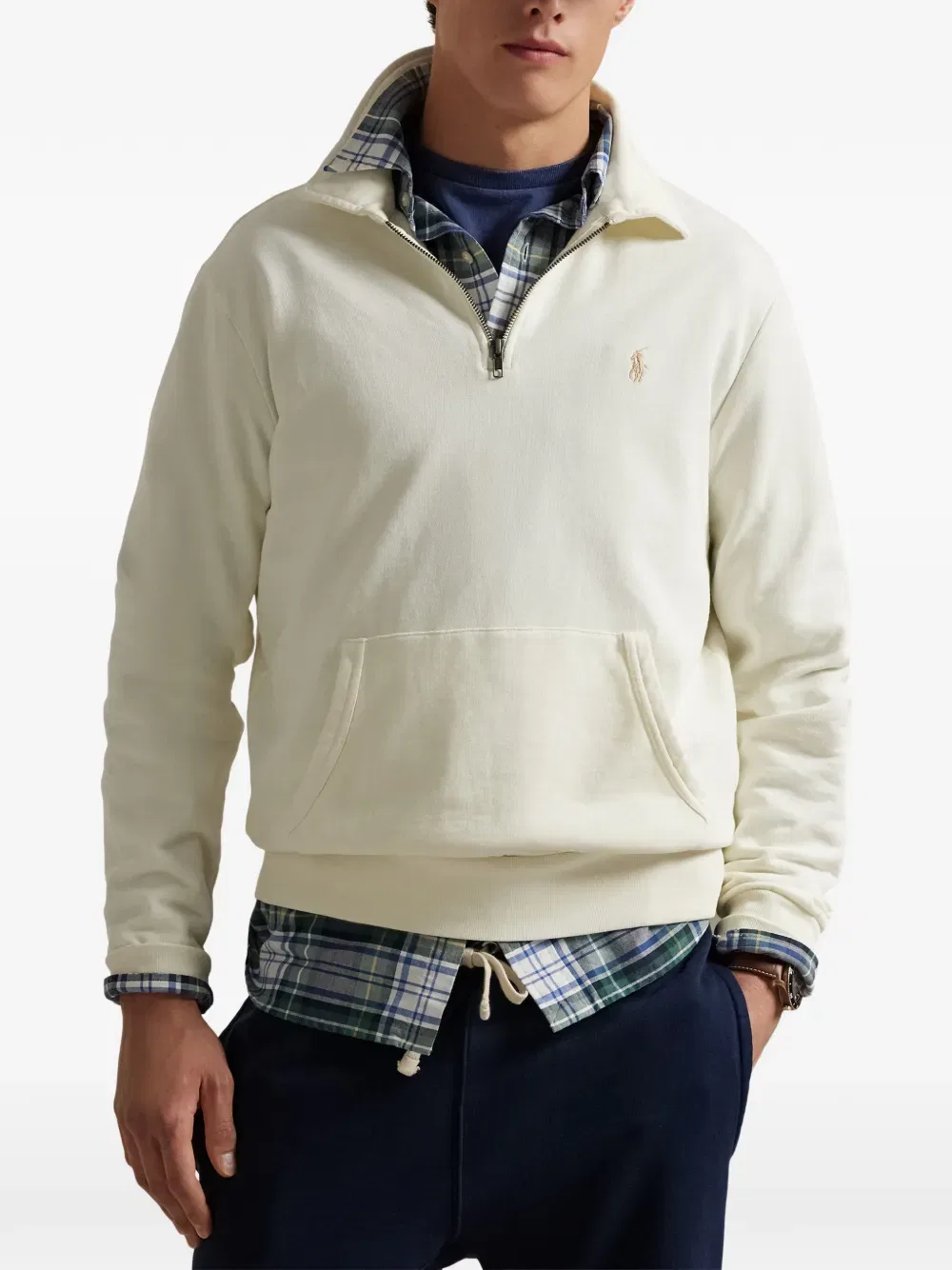 Толстовка с застежкой-молнией до середины груди Polo Ralph Lauren, нейтральный — фото 3