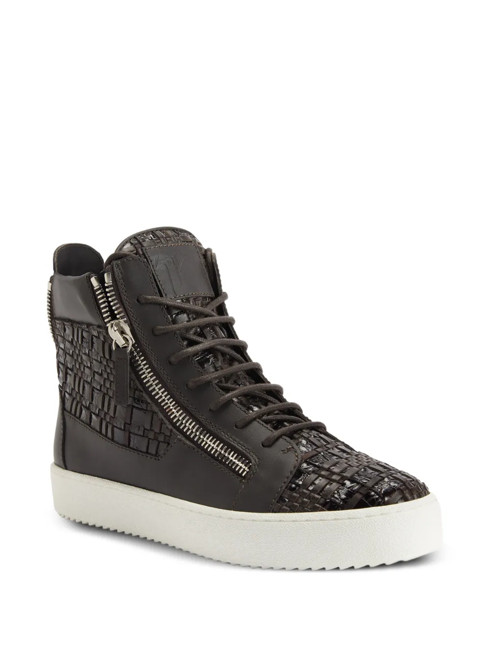 Кеды Kriss с тиснением под крокодила Giuseppe Zanotti, коричневый — фото 2