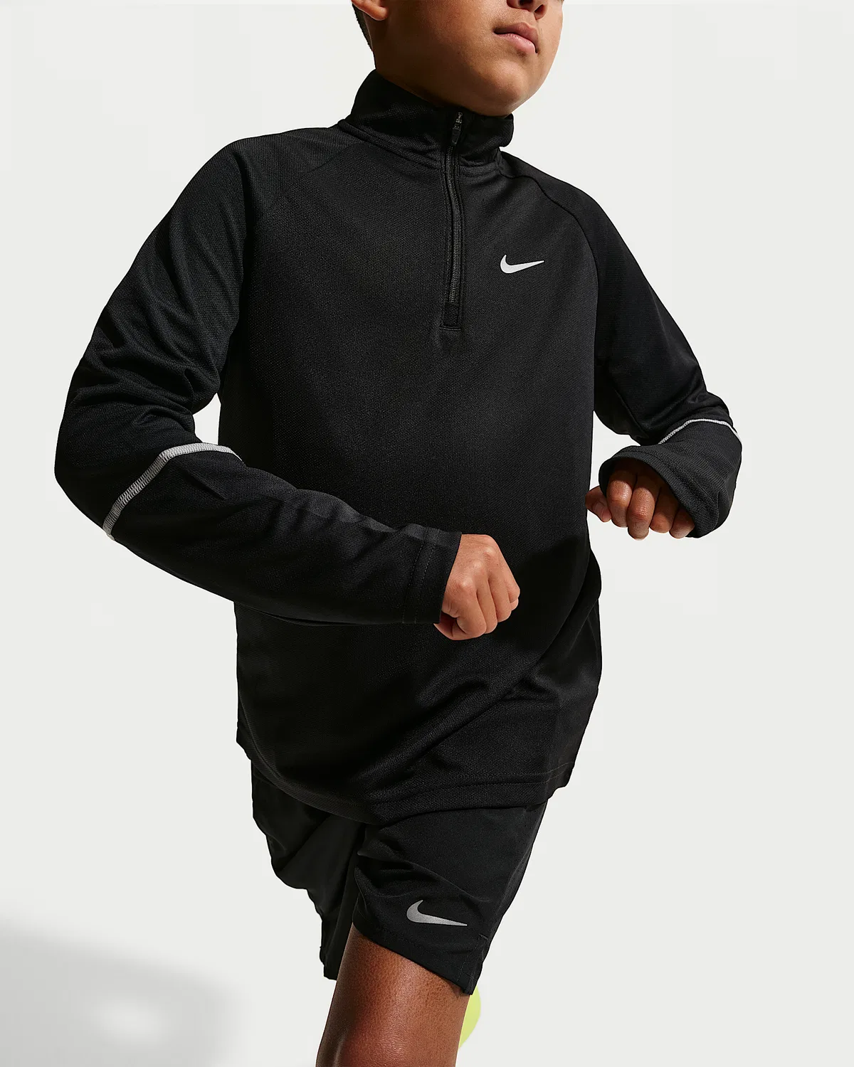 Детская футболка Nike Miler Dri-FIT с полузамком, Black — фото 3