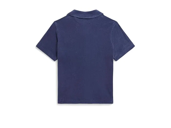 Футболка с воротником из махровой ткани Terry Camp Shirt Polo Ralph Lauren Kids, Light Navy — фото 2