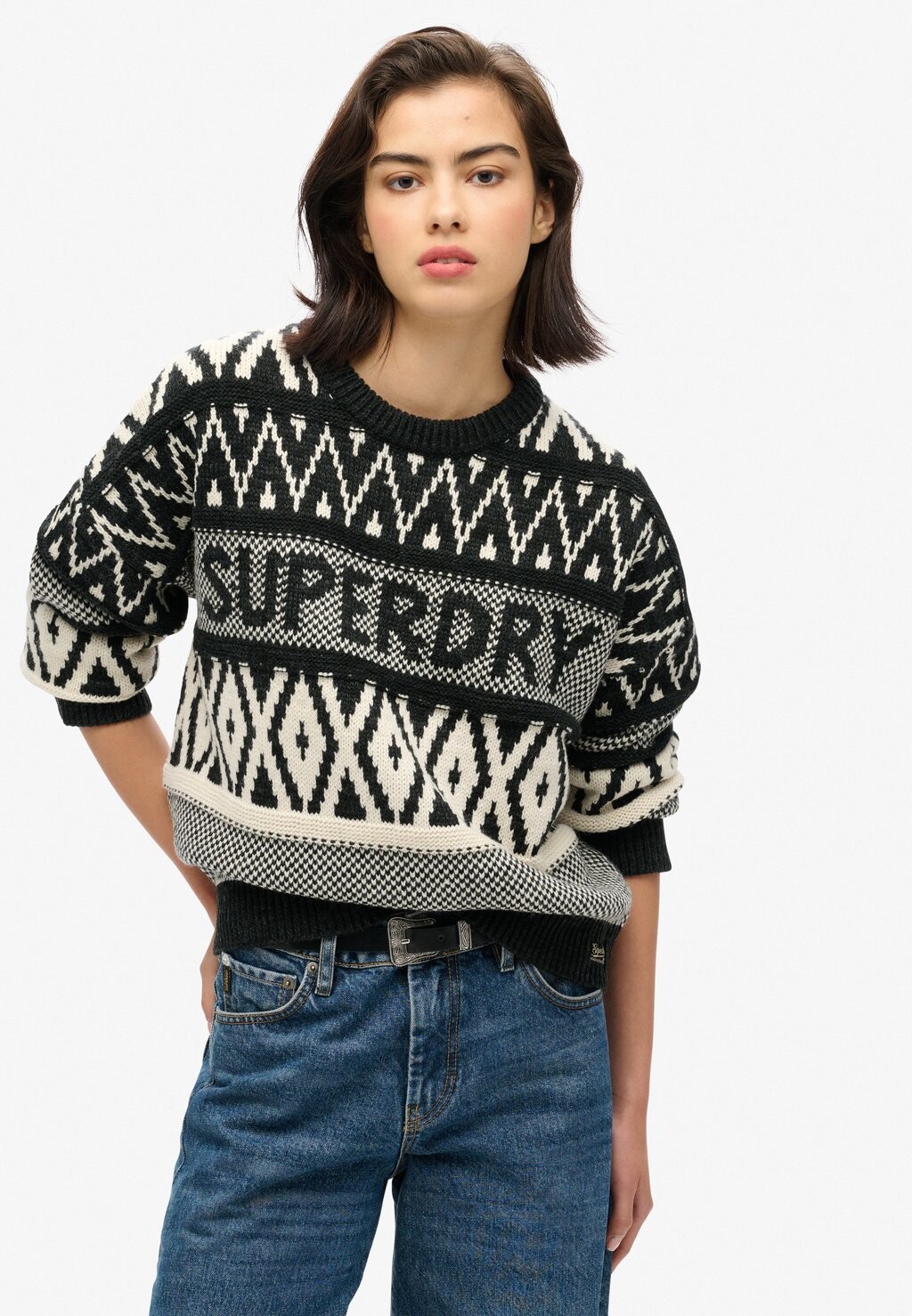 

Джемпер BRANDED PATTERN CREW Superdry, черный