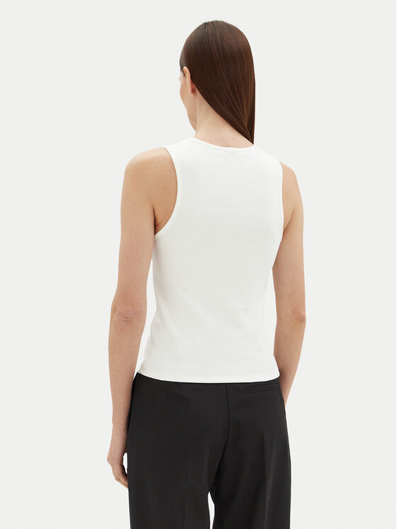 Топ облегающего кроя WW0WW44572 Tommy Hilfiger, экрю — фото 3