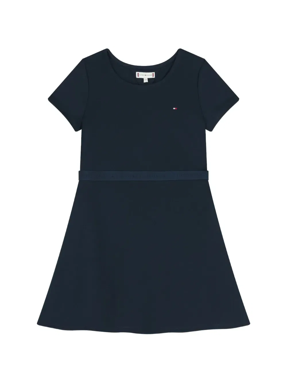 Незаменимое платье-скейтер с короткими рукавами Tommy Hilfiger Junior, синий